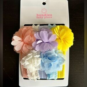 Baby Girl 5 Bow Headband Set